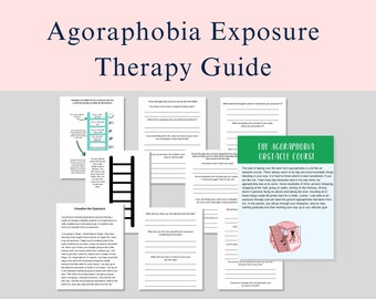 Agoraphobia Worksheet, Anxiety Worksheet Journal, Exposure Therapy, Panic Attacks, Therapy Worksheet, Mental Health Planner, Affirmations