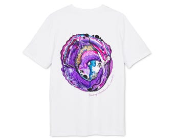 Pink Purple Cosmic Art T-Shirt  Abstract Universe Design Tee for Space & Art Lovers