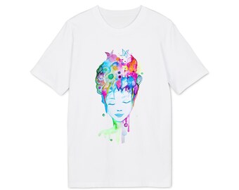 Pastel Abstract Watercolor T-Shirt  Colorful Art Tee for Creative People Unisex Organic Cotton Shirt