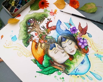 Personalised Wedding present A one of a kind Original Heart Painting Couples gift