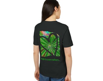 Magical Nature Photography T-Shirt  Green Leaf Macro Art Tee with "Magic Is Everywhere" Quote for Nature Lovers