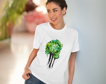 Tree T-Shirt Abstract Tree Shirt For Nature Lover Roots of Love Organic T Shirt Earth Day Gift