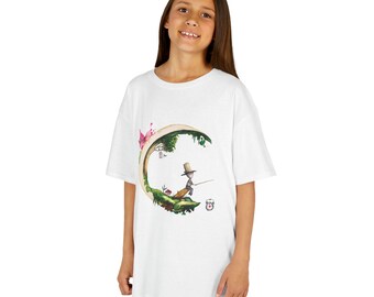 Kids Man on the Moon T-Shirt – Cute Dreamy Art Tee for Creative Children