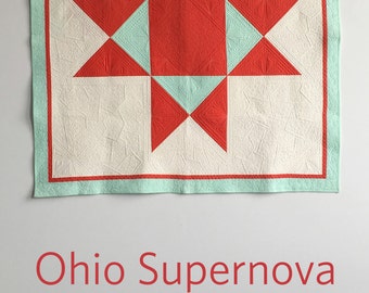 Ohio Supernova, a PDF modern quilt pattern in two sizes, by Heather Jones