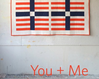 You + Me, un patron de courtepointe moderne PDF en deux tailles, par Heather Jones