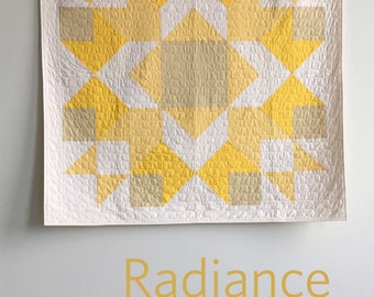 Radiance, a PDF modern quilt pattern in two sizes, by Heather Jones