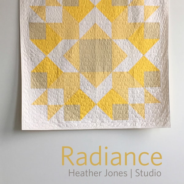 Radiance, a PDF modern quilt pattern in two sizes, by Heather Jones