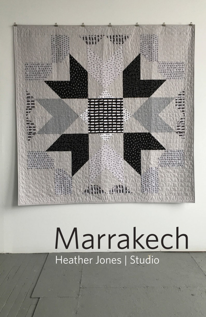 Marrakech, un patron de quilt moderne en PDF en deux tailles par Heather Jones image 1