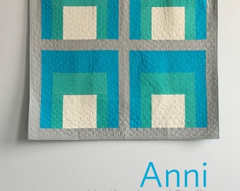 Anni, a PDF modern quilt pattern in two sizes, by Heather Jones