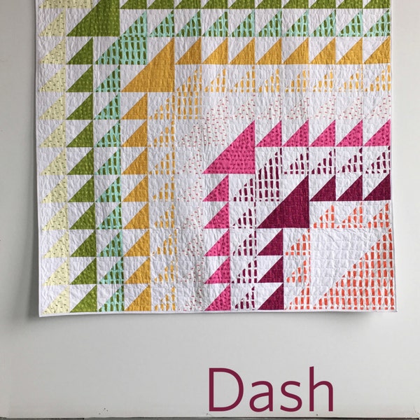 Dash, a PDF modern quilt pattern in two sizes, by Heather Jones