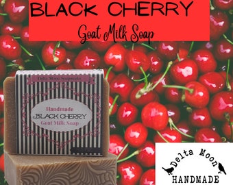 The BEST Black Cherry Goat Milk soap, ready to ship,  Handmade Cold Process Soap, Gift for Anyone, ships fast, Delta Moon Soap