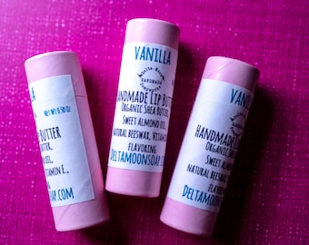 Manteca labial hidratante de vainilla, tubo ecológico, tamaño grande, manteca de karité.