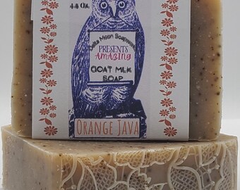 Handmade Orange Java Goat Milk Soap, ready to ship, coffee soap, exfoliating soap, natural soap, eco friendly soap, Delta Moon Soap