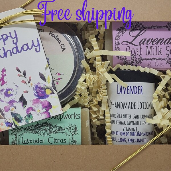 Lavender Gift Box, free shipping,  gift for her, Spa Gift, birthday gift, Mothers Day, ready to ship, gifts under 35, Delta Moon Soap