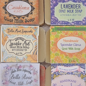 Lavender Goat Milk Soaps, Free delivery, gift for her, gift for him,  eco friendly soap, ready to ship, stocking stuffer, Delta Moon Soap