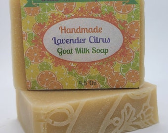 Handmade Lavender Citrus Goat Milk Soap, olive oil, honey soap,  ready to ship, All natural soap, homemade soap, Delta Moon Soap