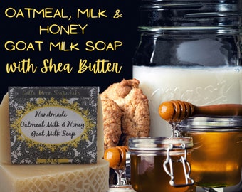 Oatmeal Milk & Honey Goat Milk Soap, Ready to ship, BFF Gift, Delta Moon Soap