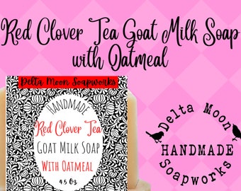 Red Clover Tea Goat Milk Soap, self care, ready to ship, outstanding, Delta Moon Soap