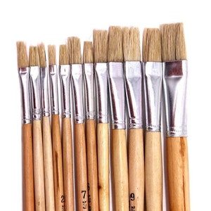 Conjunto de 12 pincéis de tinta a óleo | Pincéis de artista para óleo, acrílico e aquarela | Pincéis acrílicos para pintura | Pincéis de madeira