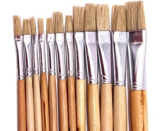 Set of 12 Oil Paint Brushes | Artist Brushes for Oil, Acrylic And Watercolor | Acrylic Brushes for Painting | Wooden Paintbrushes