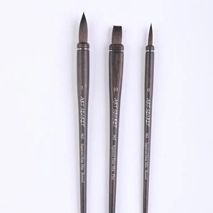 3 pezzi di pennelli per acquerello / pennelli con pelo di scoiattolo per acquerello / pennelli per artisti per pittura, regalo per artisti, calligrafia, arte / pennelli per pittura