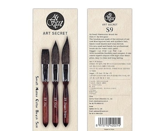 Set of 3 Watercolor Brushes | Squirrel Hair and Synthetic Hair for Watercolor & Gouache | Artist Brushes for Calligraphy, Painting, And More