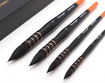 4-Pcs Watercolor Brushes | Squirrel & Horse Hair Art Brushes for Watercolor and Gouache | Paint Brushes for Painting, Calligraphy, and Art