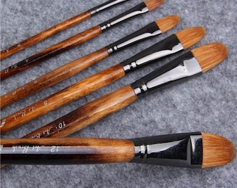 6 pennelli / Pennello per pittura a olio, acrilico e altro / Pennelli per artisti, disegno, pittura e artigianato / Pennelli per pittura a olio