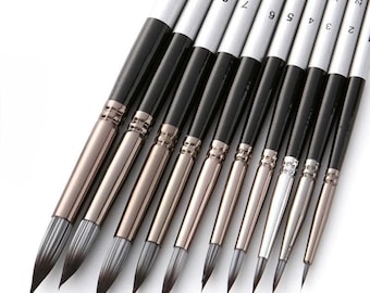 10-Pcs Watercolor Brush Set | Artist Brushes With Nylon Hair for Watercolor and Gouache | Paintbrushes for Painting, Calligraphy, Art & More