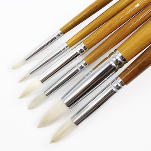 6 pinceaux de précision | Pinceaux pour aquarelle, gouache et plus | Ensemble de pinceaux d'artiste pour la peinture, les détails, la calligraphie, l'art et plus