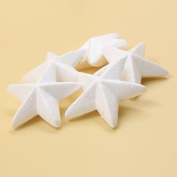 10-Pcs White Styrofoam Stars | Polystyrene Foam Shapes for DIY Christmas & Holiday Decor | Craft Supplies for Festive Projects And Ornaments