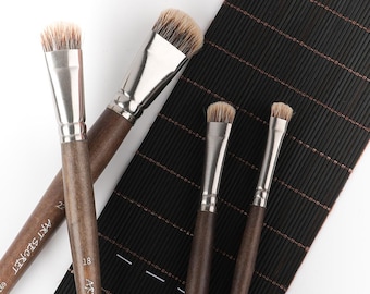 Callia Mixed Media Pennello Filbert Comb, Set Sintetico Cruelty-free Per Acrilico, Olio E Acquerello