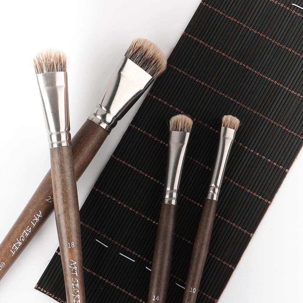Buy ArtRight Artists' Round Paint Brush Set With Seamless Synthetic Bristles Free Brush Holder Professional Artist Handmade Round Paintbrush Set For Watercolor Painting Set Of 7 Round Artist Painting Brush - View #3