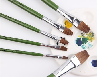 6-Pcs Painting Brush Set | Art Brushes for Oil, Acrylic & Watercolor Painting | Artist Brushes for Painting and Art | Oil Brushes for Artist