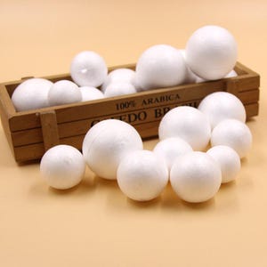 20 bolas de poliestireno expandido/bolas de espuma blanca para adornos navideños, manualidades y decoraciones de bricolaje/suministros de manualidades con espuma para modelar