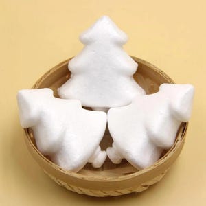 10 árboles de Navidad de poliestireno blanco/formas de espuma de poliestireno para decoración navideña de bricolaje/suministros de manualidades para proyectos y manualidades navideñas