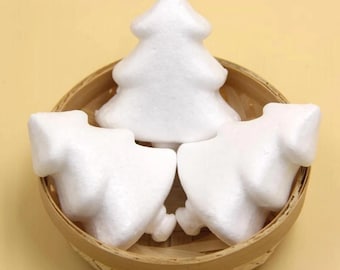 10-Pcs White Styrofoam Christmas Trees | Polystyrene Foam Shapes for DIY Holiday Decor | Craft Supplies for Christmas Crafts & Projects