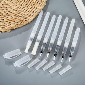 7 Pcs Canetas de pincel de aquarela | Caneta de pincel de água recarregável para aquarela | Materiais de arte para artistas e iniciantes | Ideal para pintura de viagem
