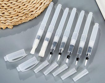 7 pinceles de acuarela recargables para acuarela, material de arte para artistas y principiantes, ideal para pintar durante viajes