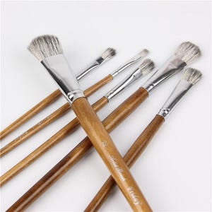 Set di 6 pennelli per acquerello/pennelli per acquerello, guazzo e acrilico/pennelli artistici per pittura, calligrafia, artigianato e altro/regalo