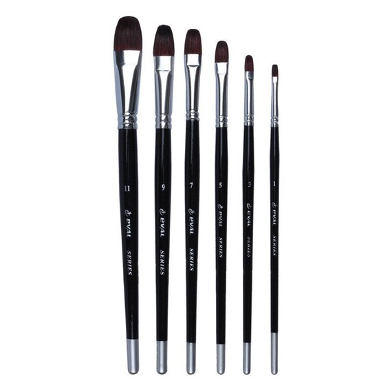 Acquista Set 6 pennelli con punte tonde e piatte Pennelli per artisti Capelli in nylon Manico in legno Art. n in Italia a partire da 6.18