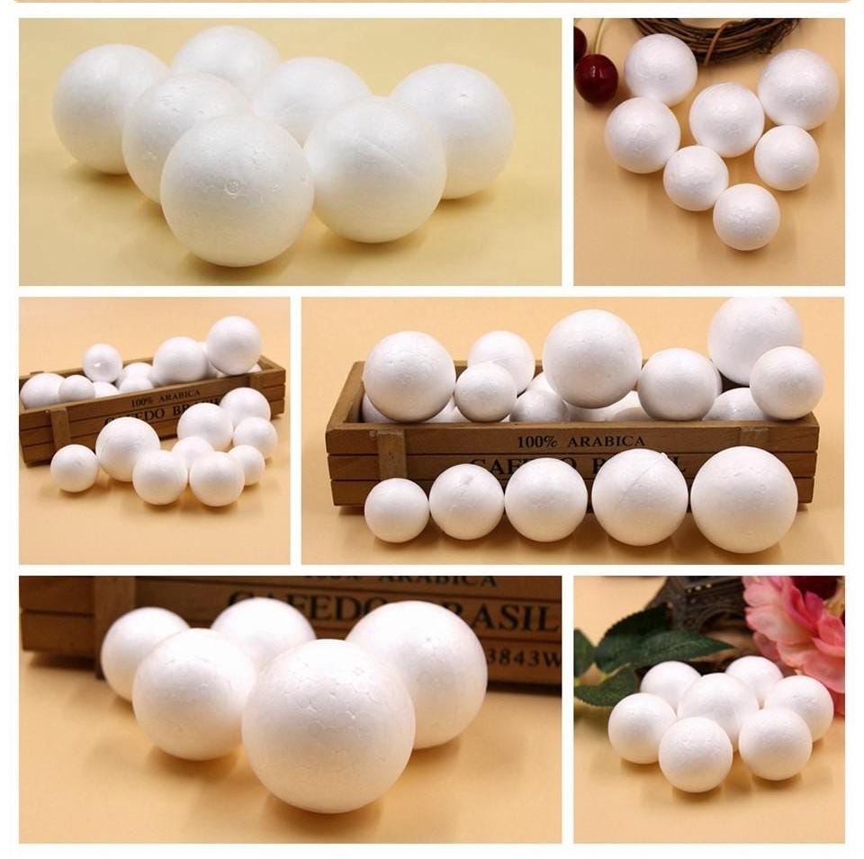 20-pcs Polystyrene Styrofoam Balls | White Foam Balls for Christmas ...