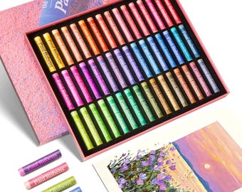 48-kleuren zachte oliepastelset | Doos voor zachte en levendige oliepastels voor kunstenaars | Hoogwaardige kunstbenodigdheden voor tekenen, schilderen en kleuren