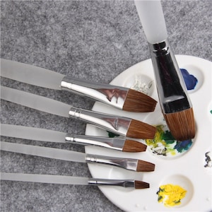 6-Pcs of Paintbrushes | Art Brushes for Watercolor, Gouache & Acrylic | Brushes for Painting, Crafts, Calligraphy and More | Artist Present