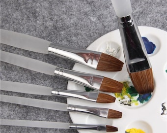 6-delige penselen | Kunstpenselen voor aquarel, plakkaatverf en acryl | Penselen voor schilderen, knutselen, kalligrafie en meer | Aanwezige artiest