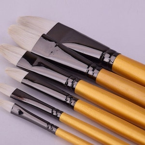 Pinsel Set | 6 Stück | Pinsel für Aquarell, Acryl, Ölmalerei & mehr | Größe: 28.8-31.5cm |  Pinsel Geschenk für Künstler