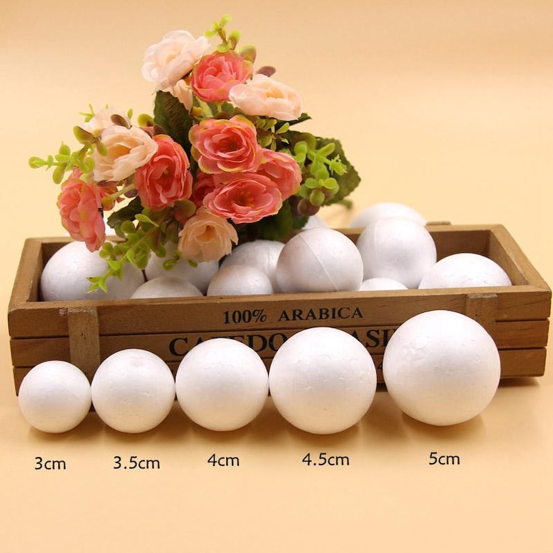 20-pcs Polystyrene Styrofoam Balls | White Foam Balls for Christmas ...