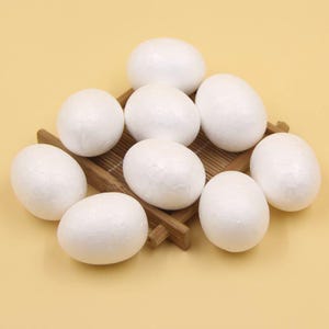 20 huevos de poliestireno blanco/huevos de espuma para manualidades y decoraciones navideñas de bricolaje/huevos de poliestireno para modelar y decorar las fiestas de bricolaje