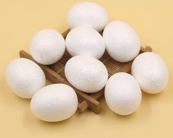 20 Pcs White Styrofoam Eggs | Foam Eggs for DIY Christmas Craft And Decorations | Polystyrene Eggs for Modelling & DIY Holiday Decor