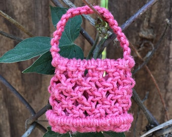 Hemp macrame purse for Blythe doll